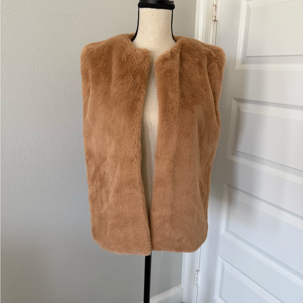 The Royal Standard Light Brown Faux Fur Vest